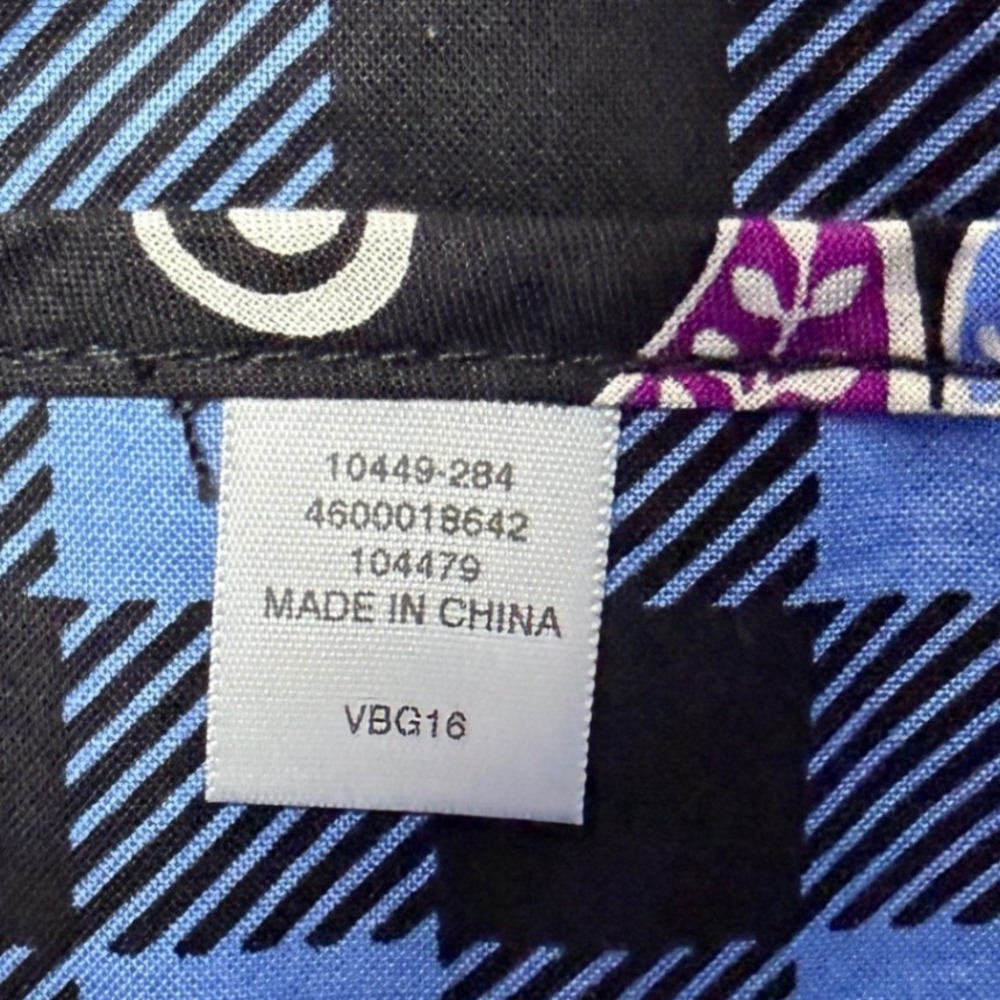 Vera Bradley Alpine Floral Quilted Tote Bag Monogram NPM Blue Purple Plaid - Picture 12 of 14